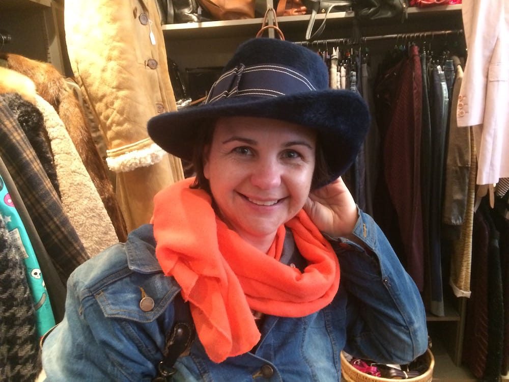 Alice found this amazing hat at an op shop on Leith Walk