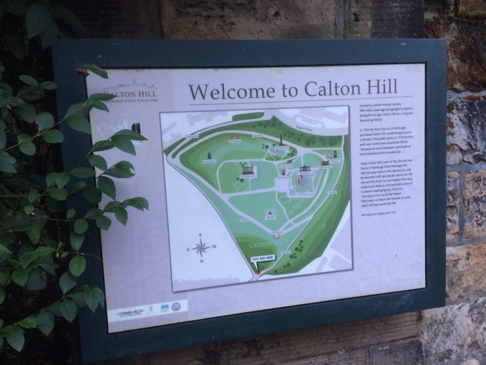 Welcome to Calton Hill overlooking downtown Edinburgh and Leith