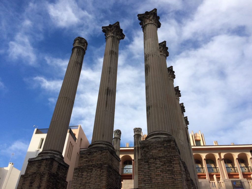 The roman columns in Cordoba